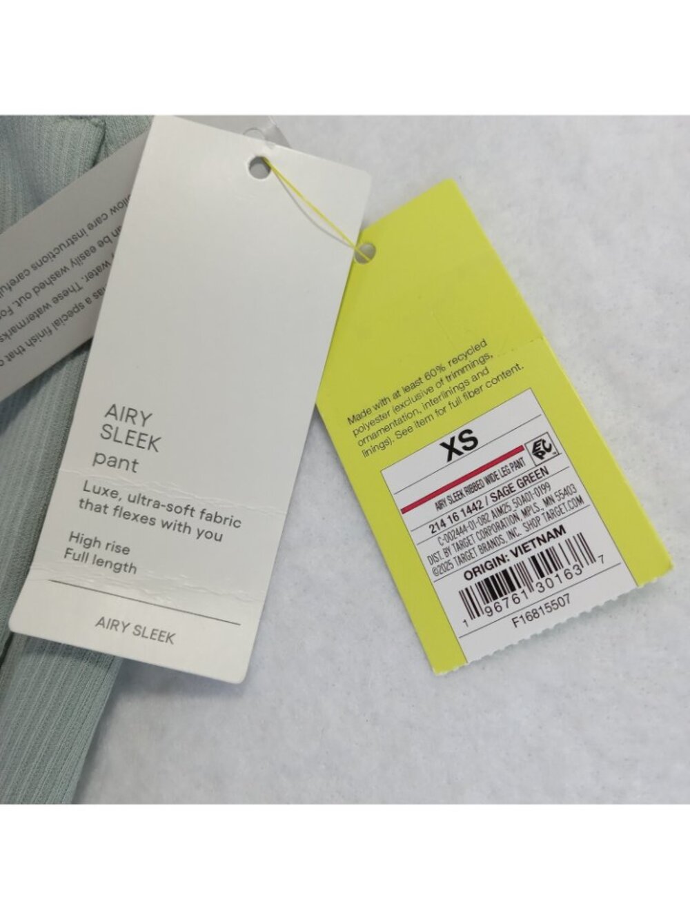 All in Motion Women's XS Airy Sleek Ribbed Wide Leg Pants Sage Green NWT - Picture 3 of 14